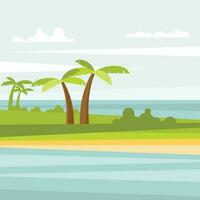 Tropical Island, Isolated Background. vector
