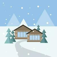 Winter Resort, Isolated Background. vector