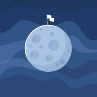 Blue Moon, Isolated Background. vector