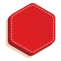 Red Blank Hexagon Label Or Frame Element On White Background. vector