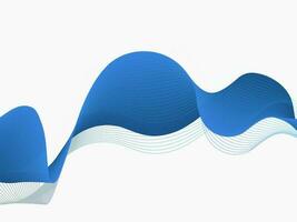 Abstract Wavy Motion Background In Blue And White Color. vector