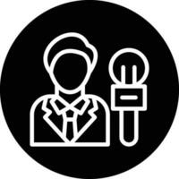 Male Journalist Vector Icon Design