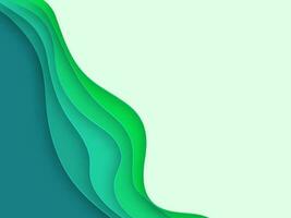 Abstract Paper Layer Cut Background In Green And Teal Blue Color. vector