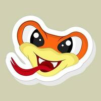 Sticker or label of Happy Snake. vector