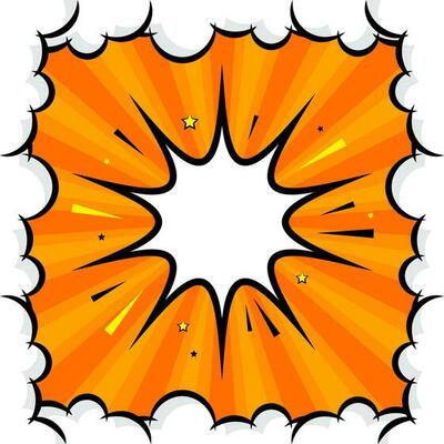 Abstract Comic Style Background With Empty Starburst Frame.