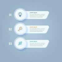 Business Infographic Concept With Three Options Or Processes On Blue Background. vector