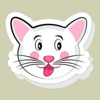 Sticker or label of Happy Cat. vector