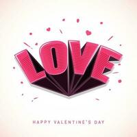 3D Blend Love Font With Stripe Effect On White Background For Happy Valentine's Day Concept. vector