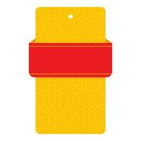 Empty Paper Label Or Sticker Element In Chrome Yellow And Red Color. vector