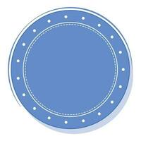 Blank Round Badge Or Label Element In Blue Color. vector