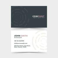 Business Card Or Horizontal Template Layout In Black And White Color. vector