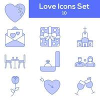 Blue And White Love Flat Icon Or Symbol. vector