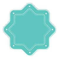 Blank Star Label Or Frame Element In Blue Color. vector