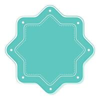 Blank Star Label Or Frame Element In Blue Color. vector