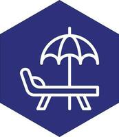 Beach Umbrella Vector Icon Design