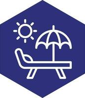 Sun Bed Vector Icon Design