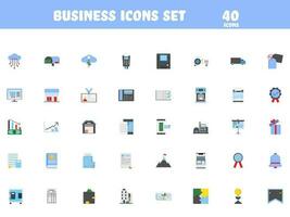 Colorful Business Icon Set In Flat Style. vector