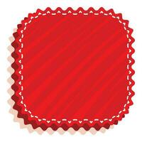 Red Blank Square Label Or Sticky On White Background. vector