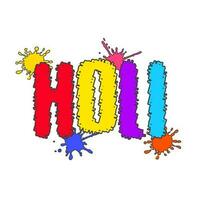 Colorful Creative Holi Font With Color Splash Effect On White Background. vector