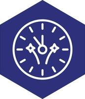 New Year Clock Vector Icon Design