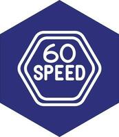 60 Speed Limit Vector Icon Design