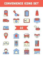 Red And Blue Color Set Convenience Icon Or Symbol. vector