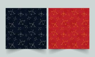 Seamless Bow And Arrow Pattern Background In Two Color Options. vector