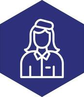 Air Hostess Vector Icon Design