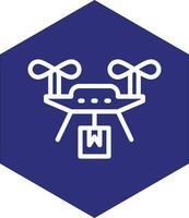 Drone Delivery Vector Icon Design