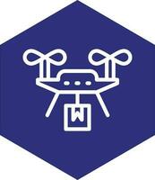 Drone Delivery Vector Icon Design