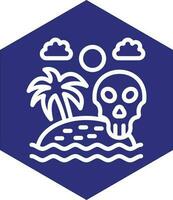 Skull Island Vector Icon Design