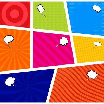 Colorful Comic Style Background With Various Speech Bubbles.