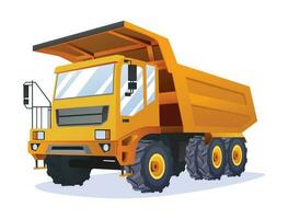 Truck vector illustration. Heavy machinery construction vehicle isolated on white background