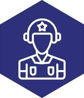 Army Pilot Vector Icon Design