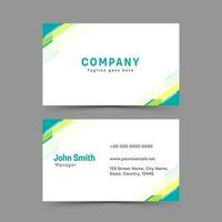 Horizontal Business Card Template Layout In Front And Back View. vector