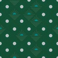 Seamless pattern with abstract shapes in blue and green. Colorful vector illustration.