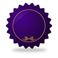 Purple Empty Label, Badge Or Token Element On White Background. vector