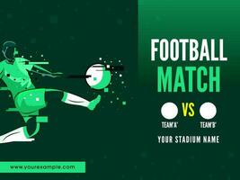 Football Competition Template with Team Player Character Vectors, and Match Day Details. Pixel Effect Background. vector