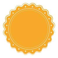 Blank Round Badge Or Label Element In Chrome Yellow Color. vector