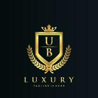 UB Letter Initial with Royal Luxury Logo Template vector