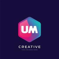 UM initial logo With Colorful template vector