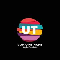 UT initial logo With Colorful template vector. vector