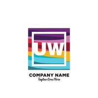 UW initial logo With Colorful template vector. vector