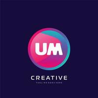 UM initial logo With Colorful template vector