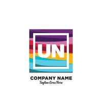 UN initial logo With Colorful template vector. vector