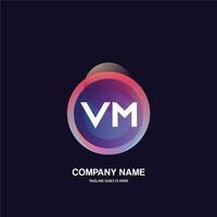 VM initial logo With Colorful Circle template vector