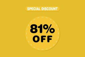 81 percent Sale and discount labels. price off tag icon flat design. vector