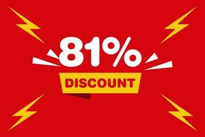 81 percent Sale and discount labels. price off tag icon flat design. vector