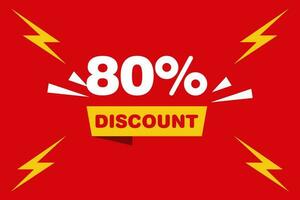 80 percent Sale and discount labels. price off tag icon flat design. vector