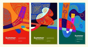 Colorful abstract ethnic pattern illustration for summer holiday banner and poster vector